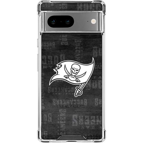 NFL Tampa Bay Buccaneers Black & White Google Pixel 7a Clear Case
